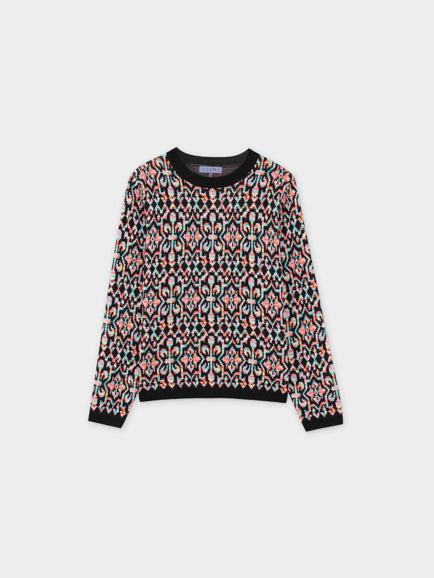 Mosaic Print Sweater-Black