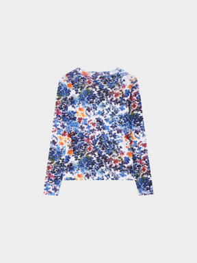 Basic Printed T-shirt-Floral Ombre