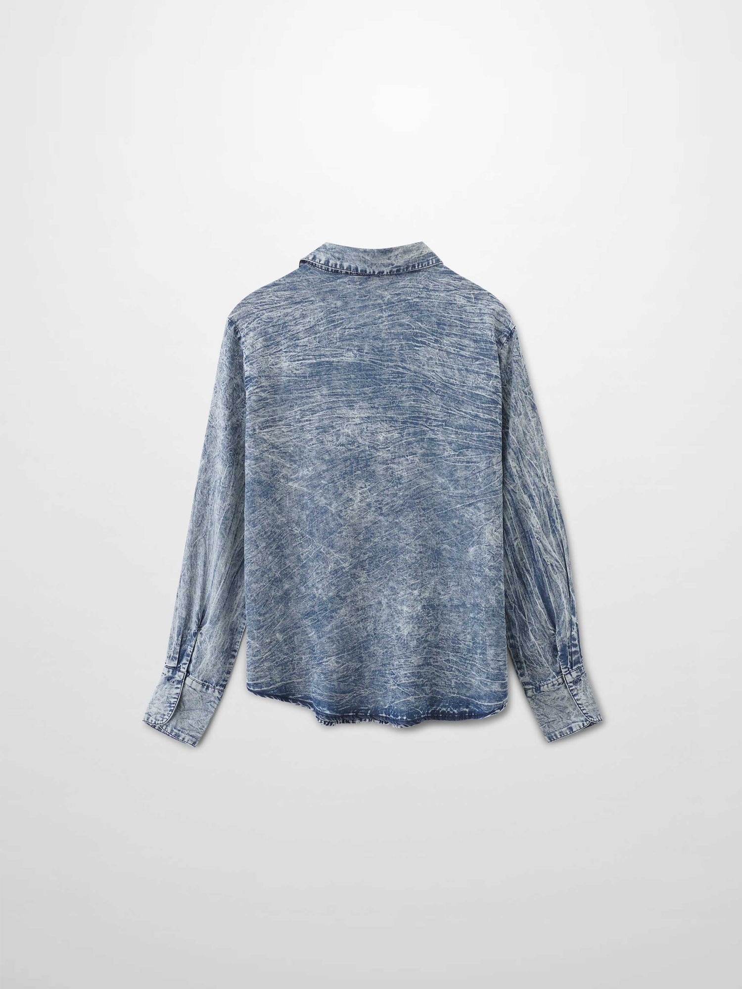 Denim Button Down Blouse-Washed Blue