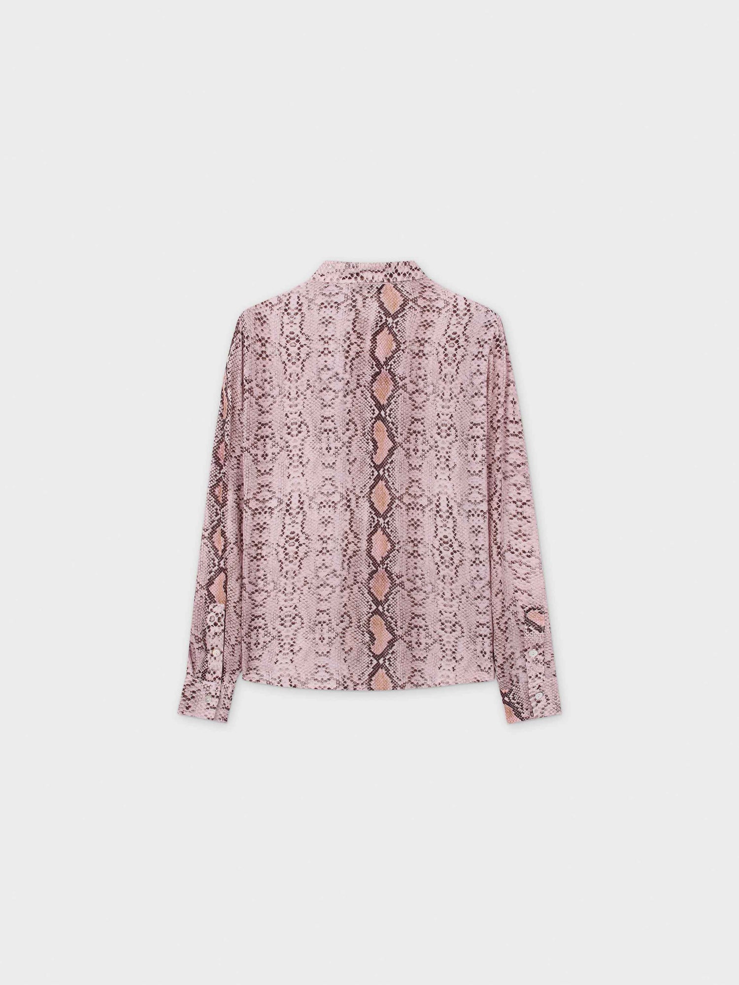 Tie Front Blouse-Pink Reptile