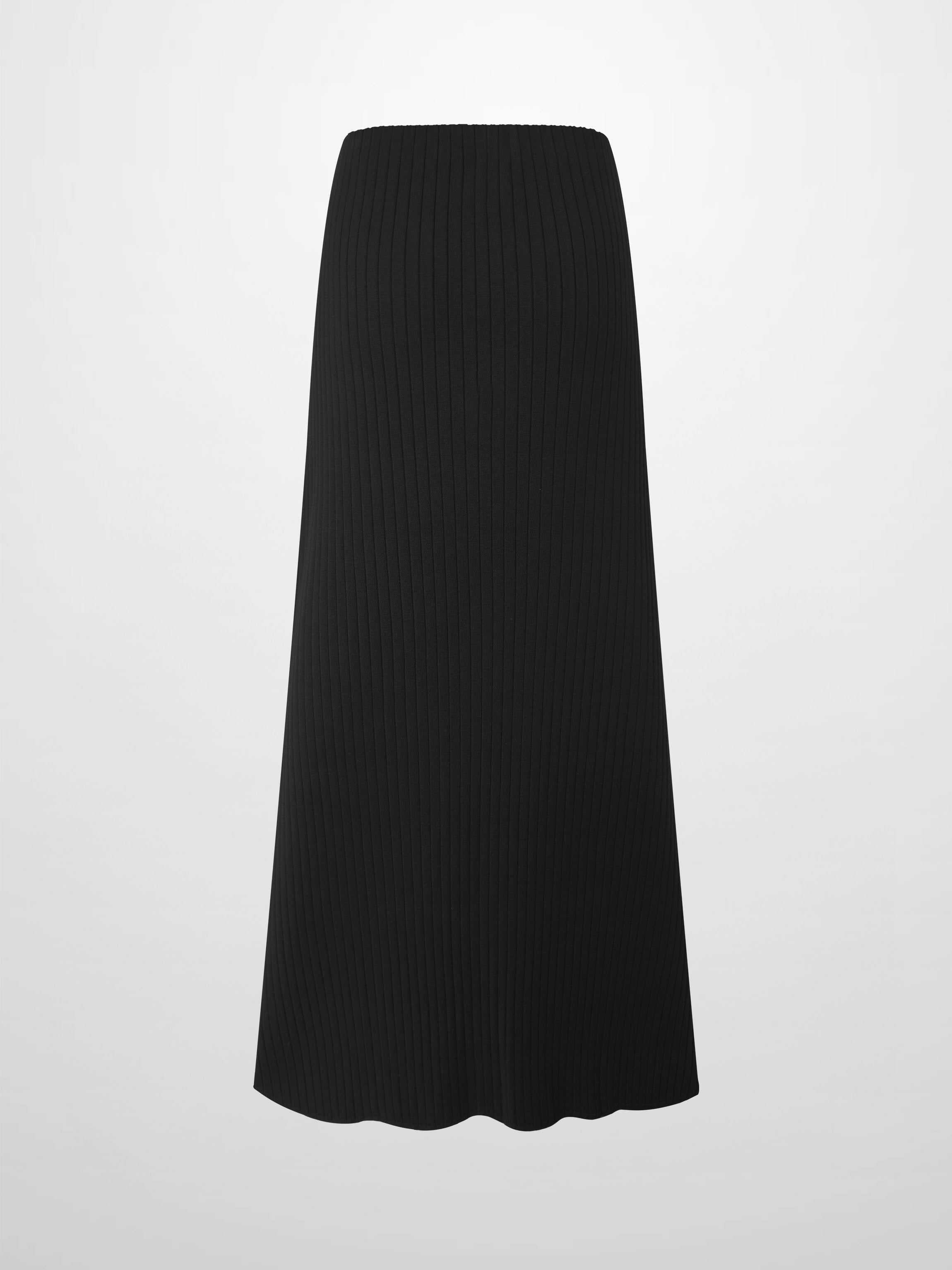 Ribbed Knit Maxi Skirt - Black