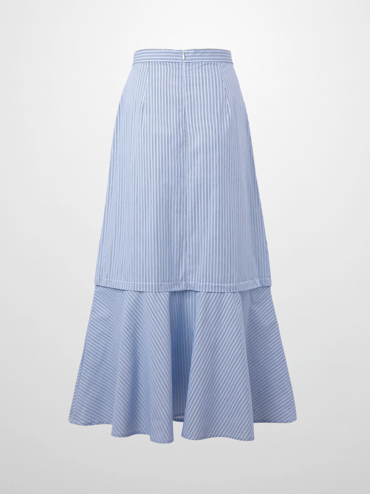 Flare Bottom Pinstripe Skirt-Blue/White