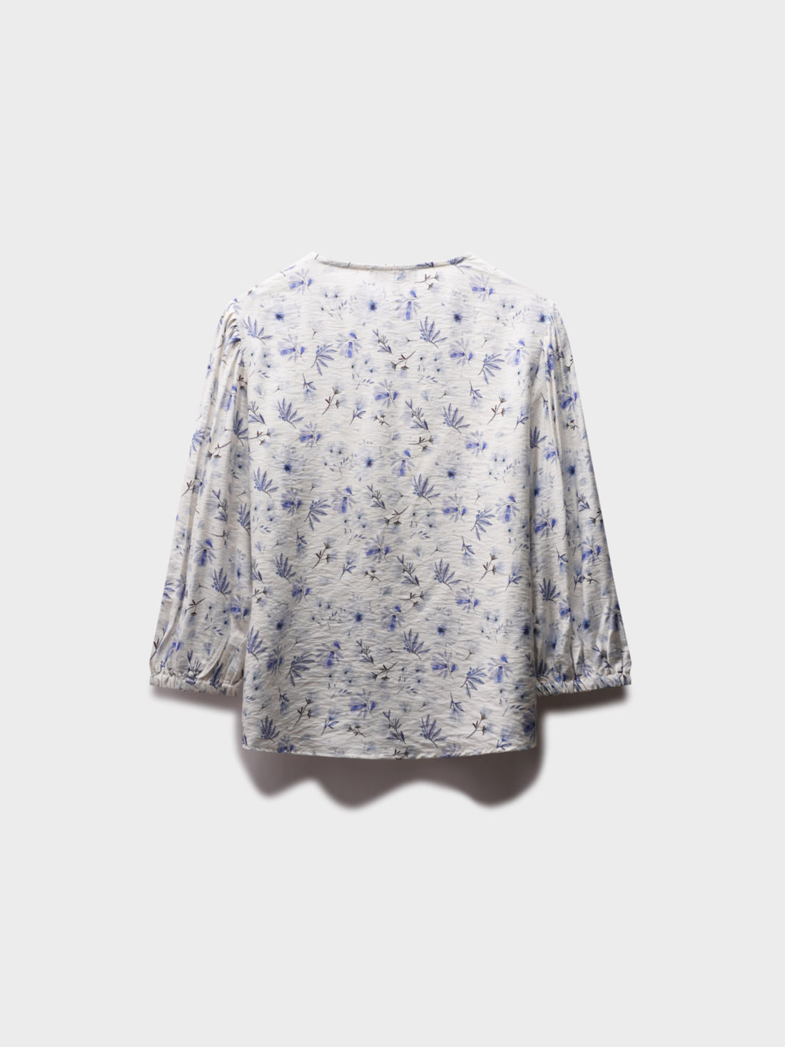 Puff Sleeve Button Down Blouse-Poppy Blue