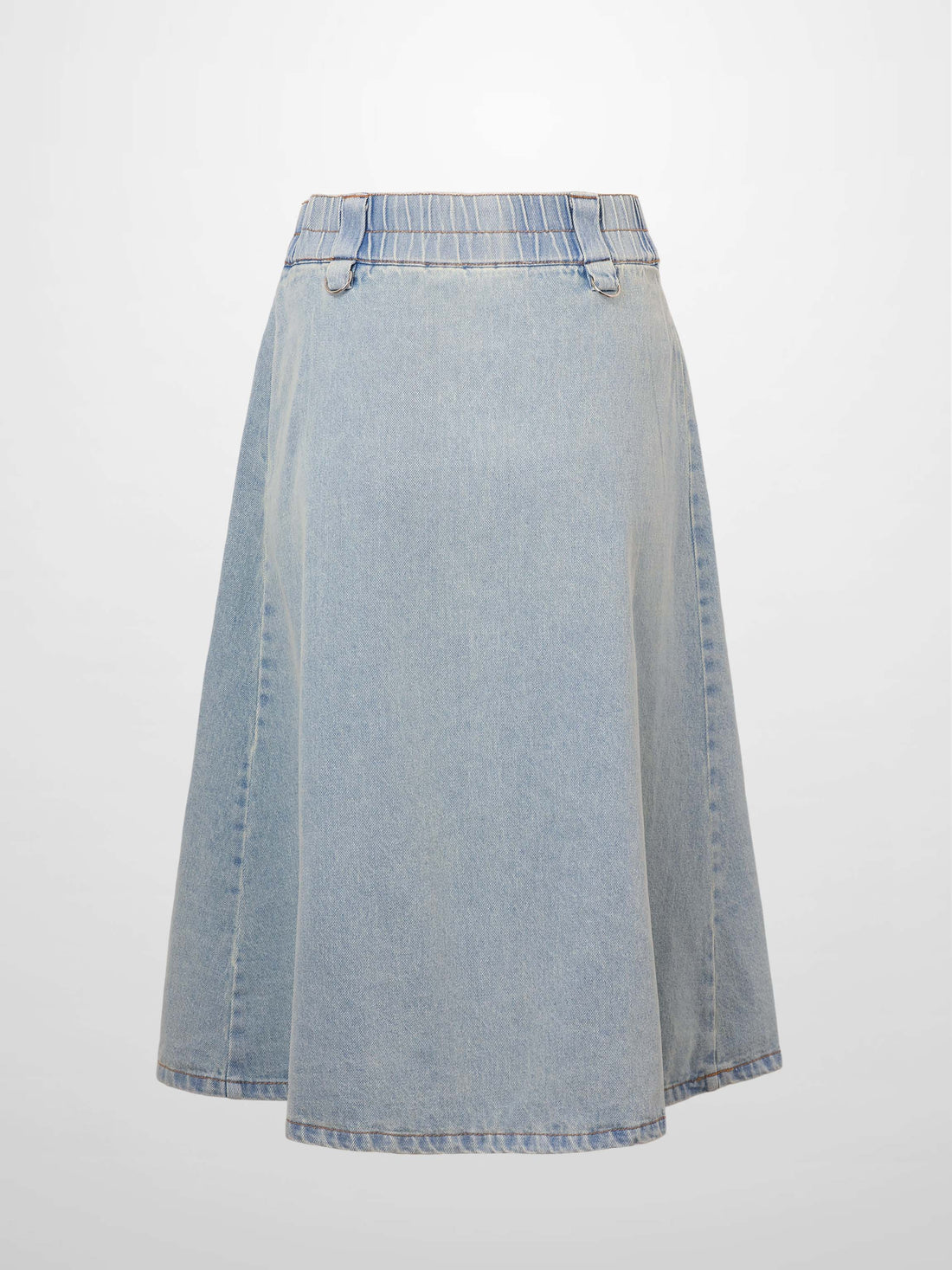 Buckle Design Denim Skirt-Blue