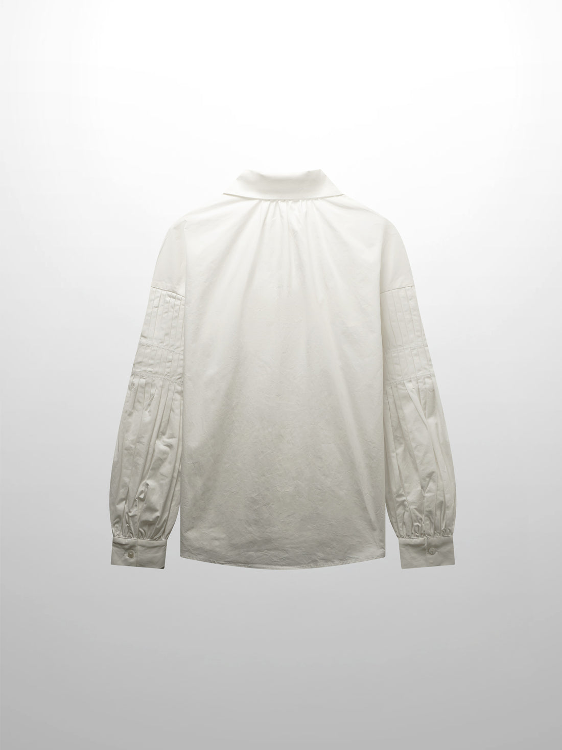Pleated Sleeve Detail Blouse-White
