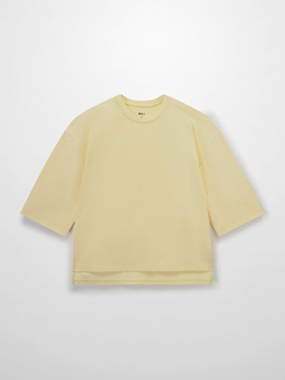 Wide Sleeve Tee-Pale Yellow