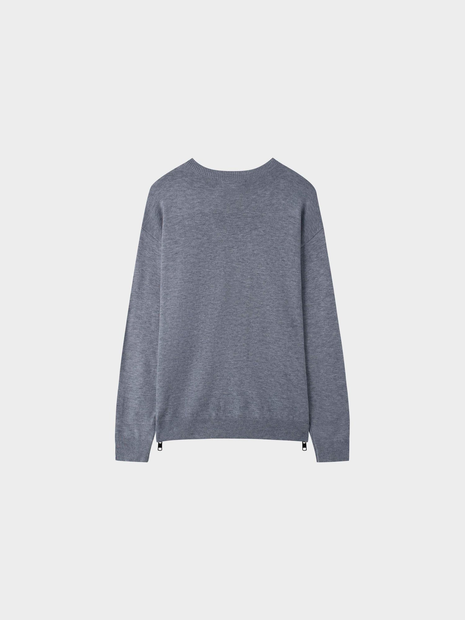 Side Zipper Sweater-Grey