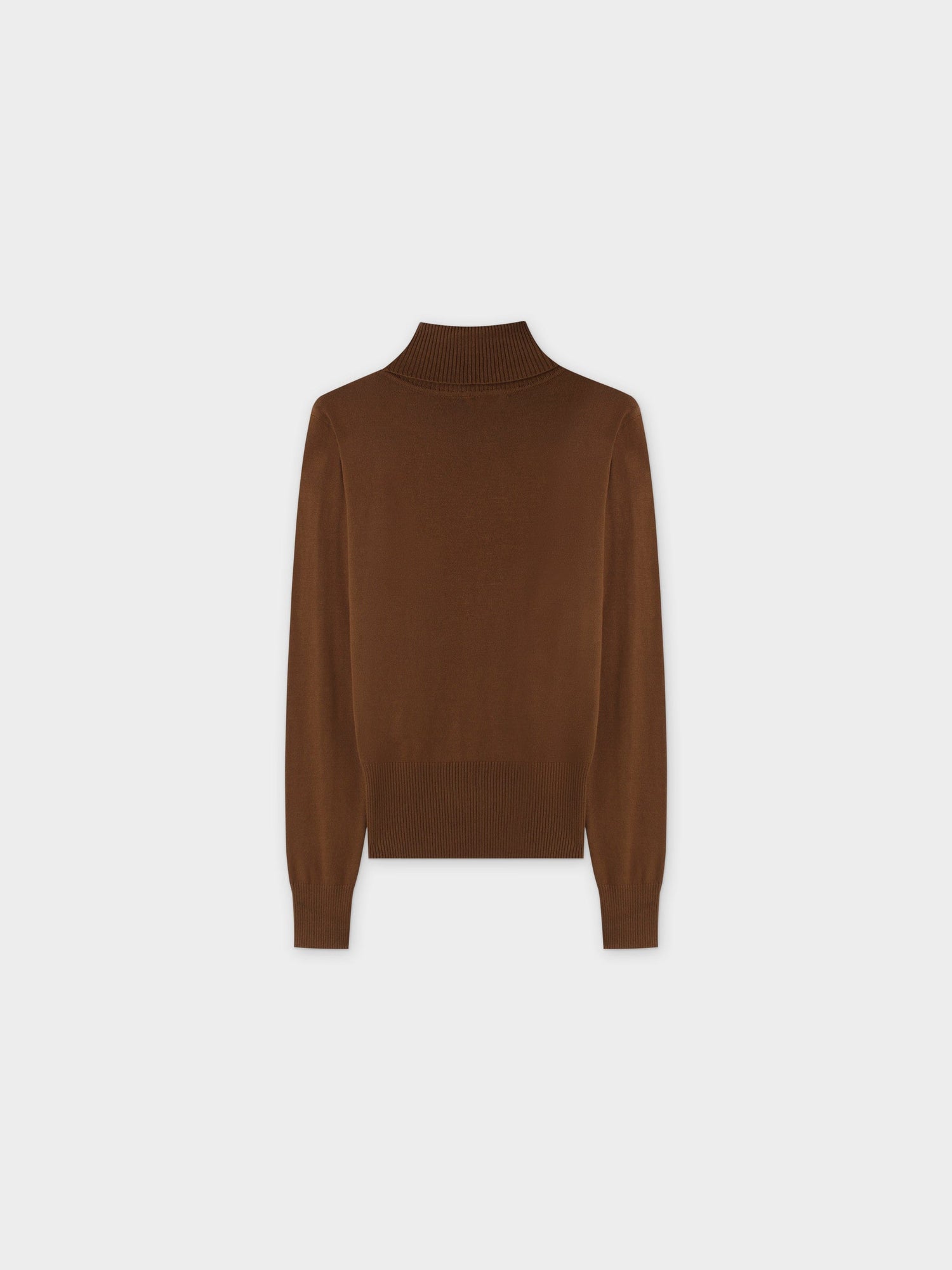 PLEATED TURTLENECK-BROWN