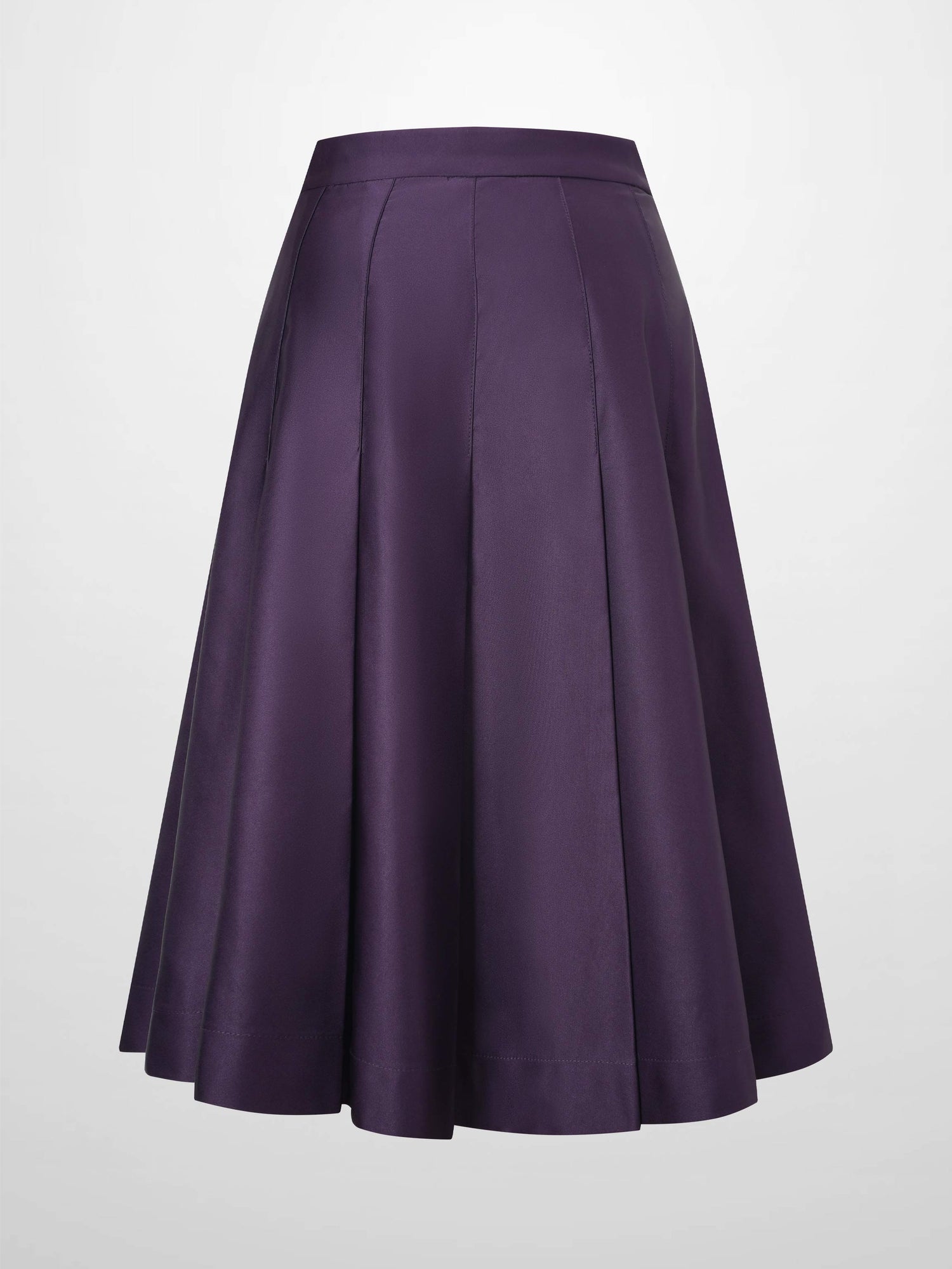 Lux Satin Pleated Skirt 26&quot;-Wine