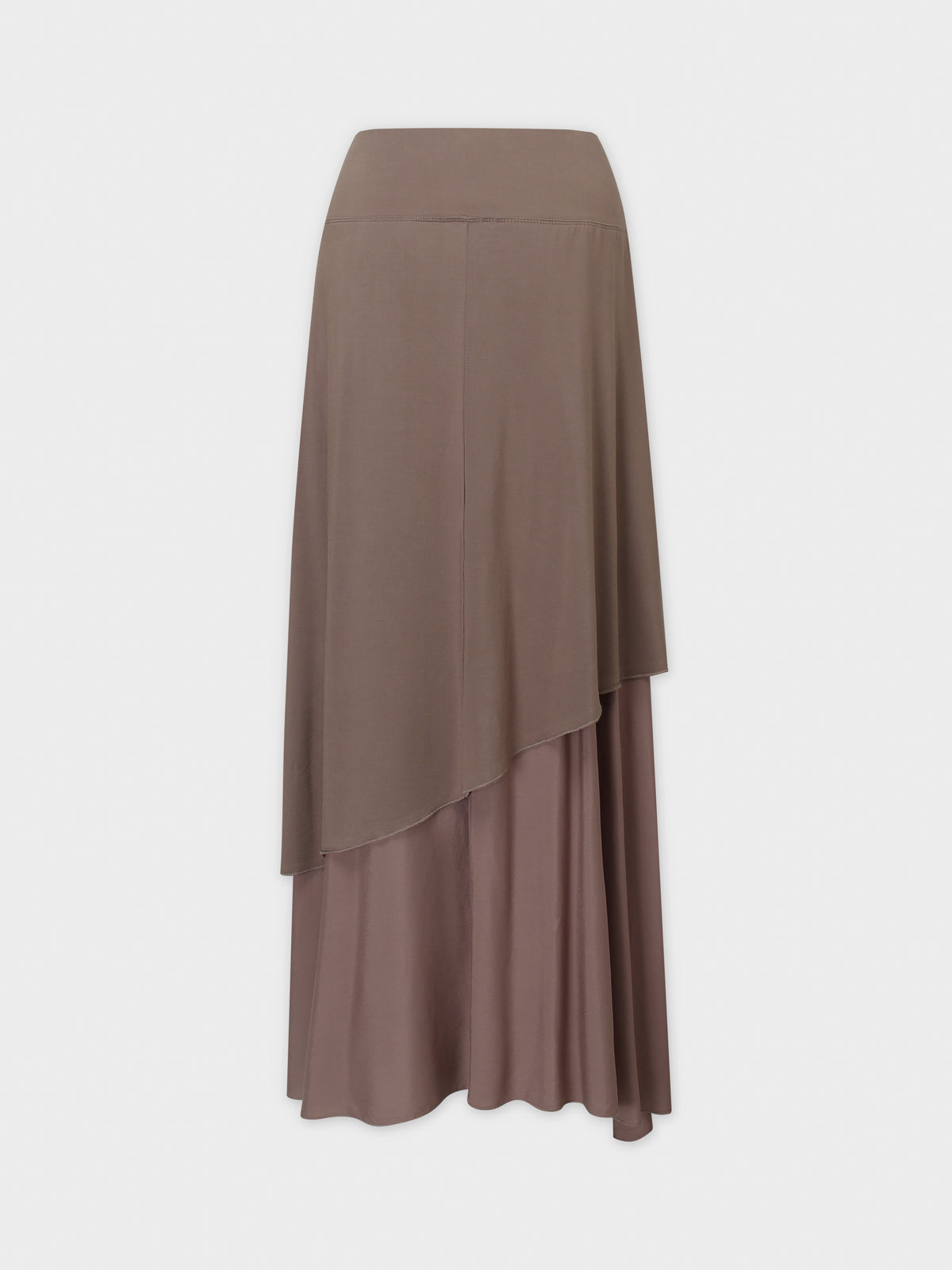 DOUBLE LAYER SKIRT-BROWN