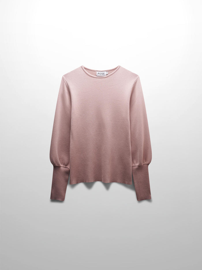High Cuff Sweater-Blush