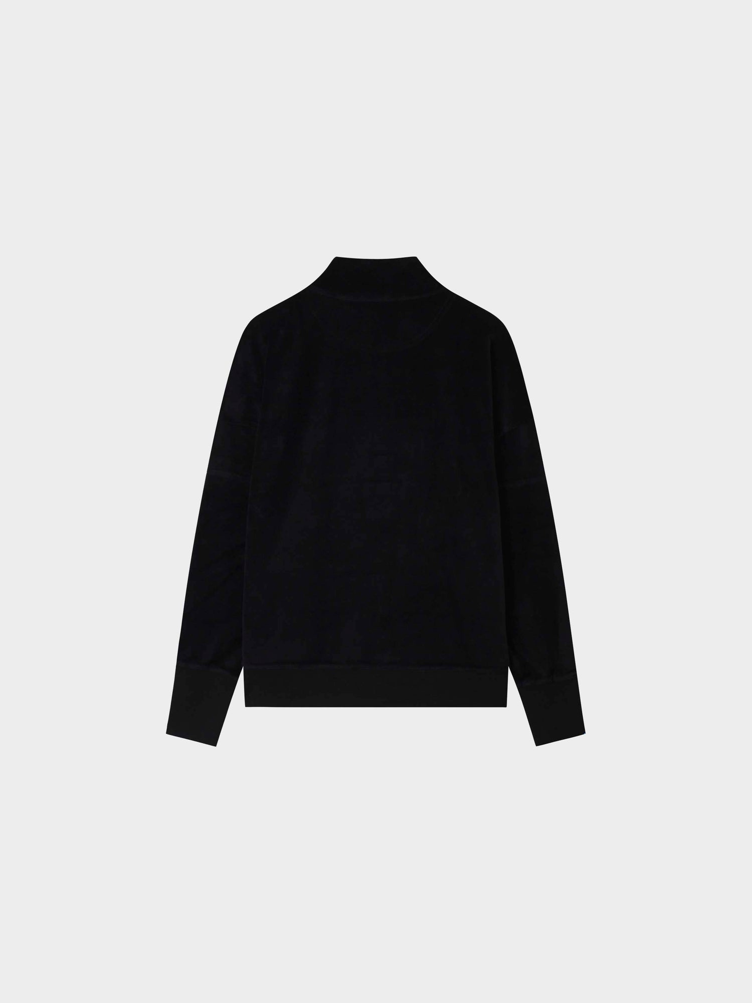 Velour Half Zip-Black