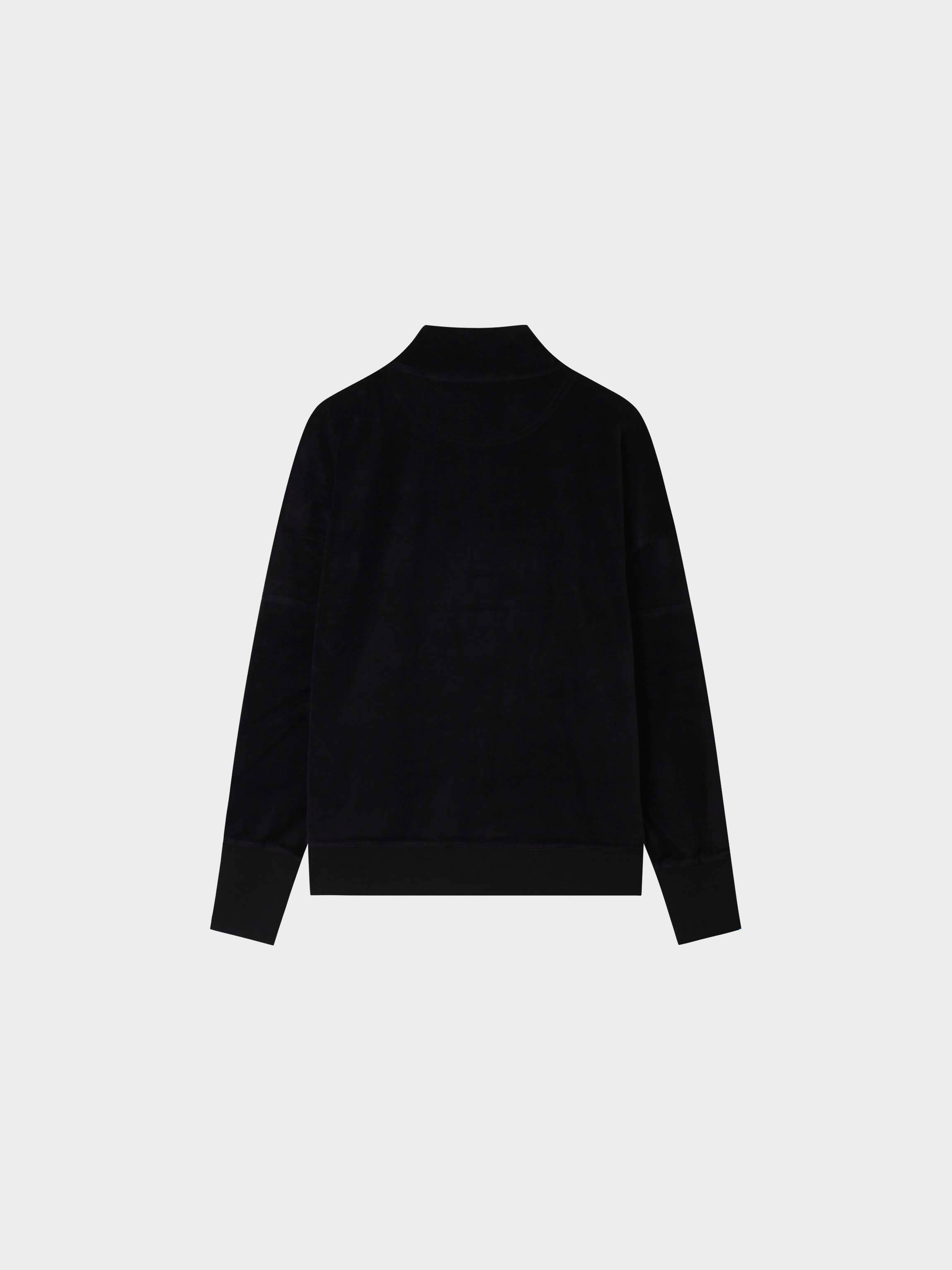 Velour Half Zip-Black