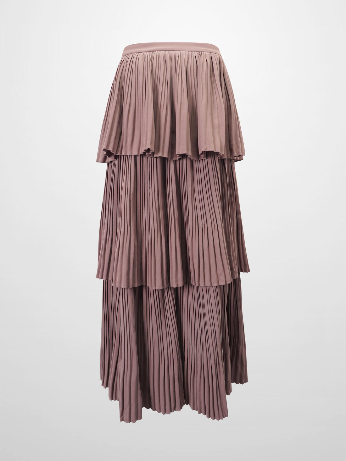 Pleated Layer Skirt 37&quot;-Mocha Mousse