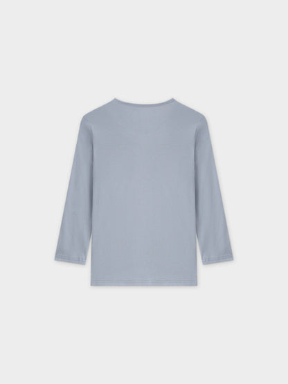 BASIC HIGH V TEE 3Q-LIGHT BLUE