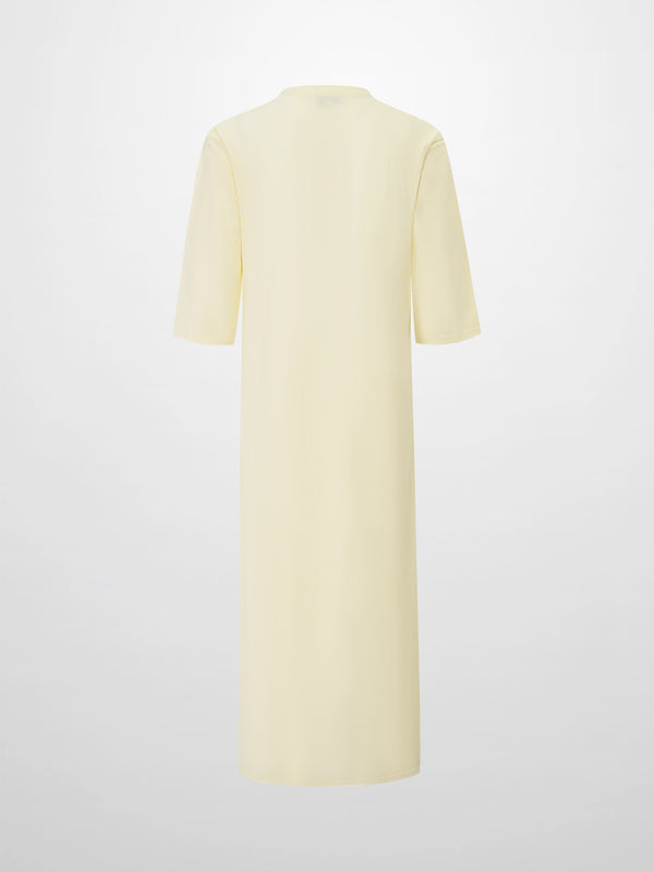 Maxi T-Shirt Dress-Yellow/Blue Palm