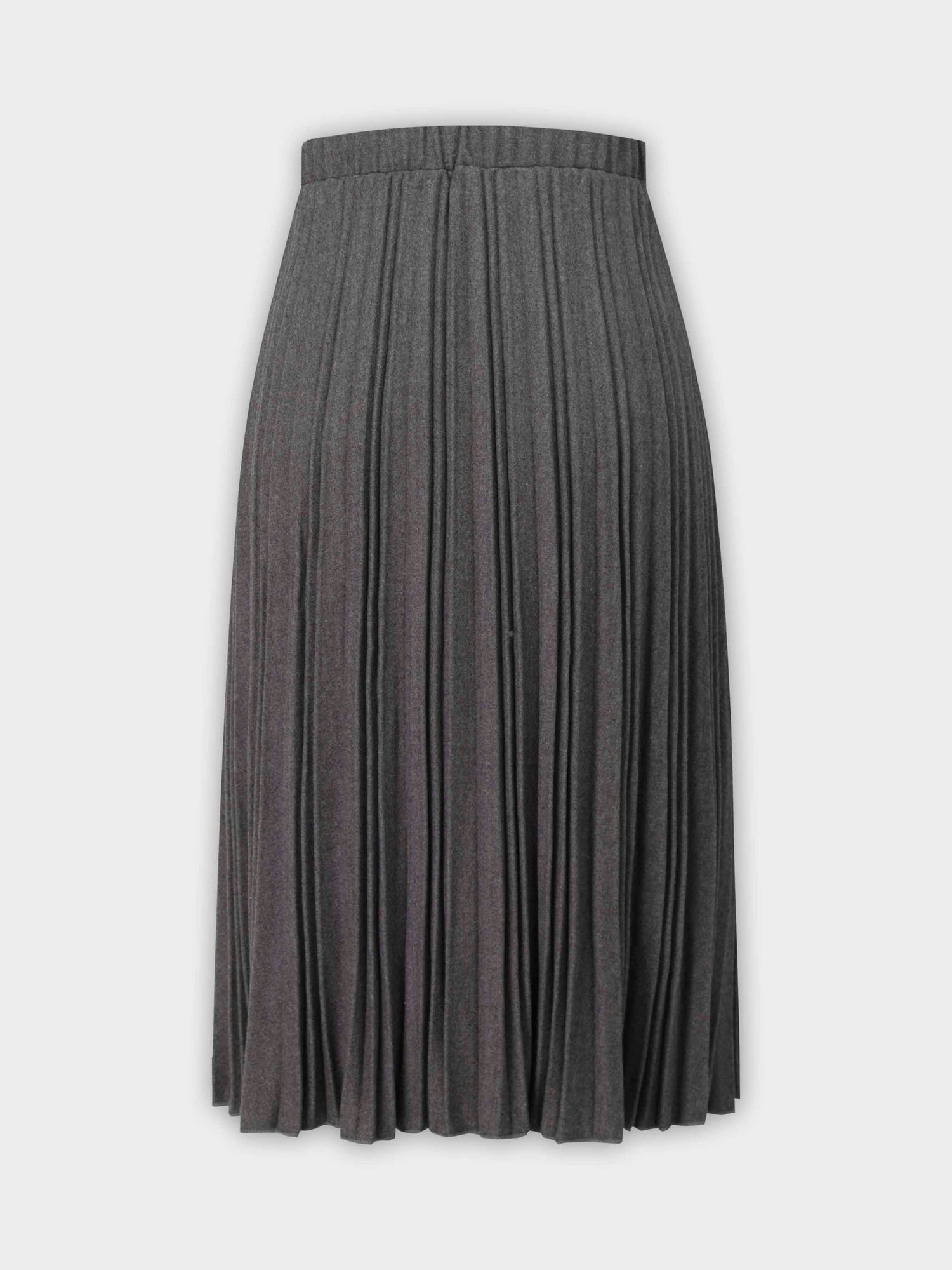 Wool Blend Pleated Skirt 25.5&quot;-Dark Grey