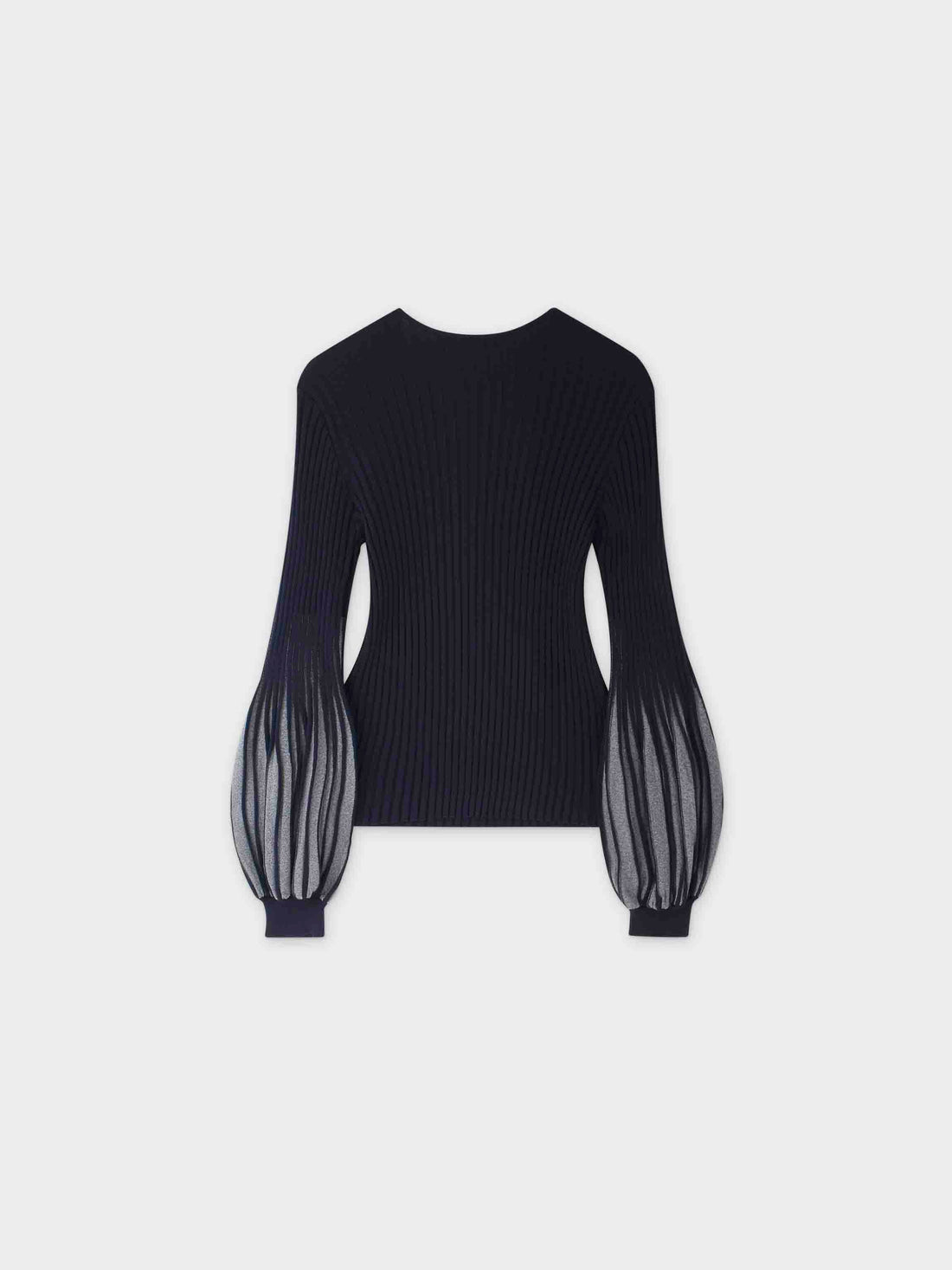 Balloon Sleeve Sweater-Navy/Heather