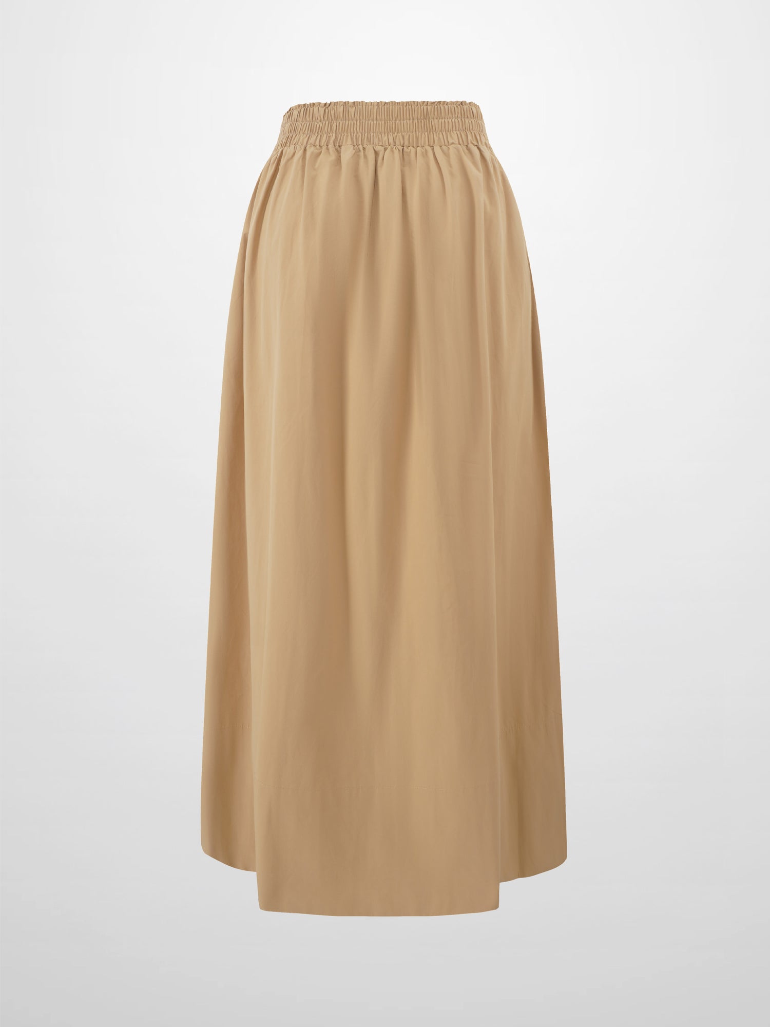 Elastic Waist Gathered Skirt-Sand