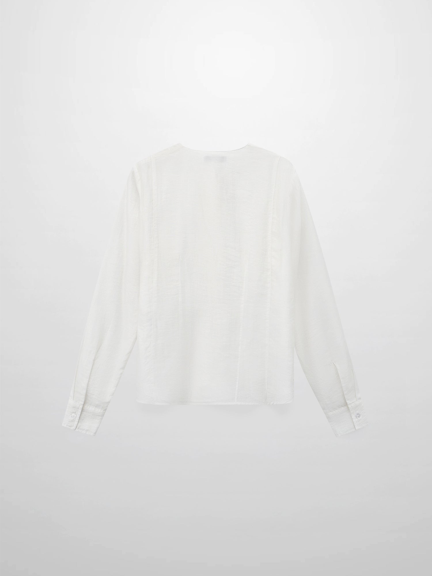 High V Neck Blouse-White
