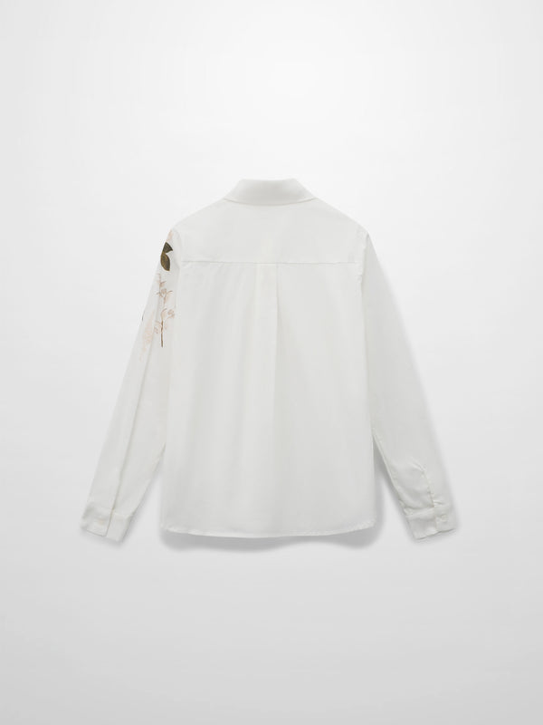 Floral Design Blouse-White