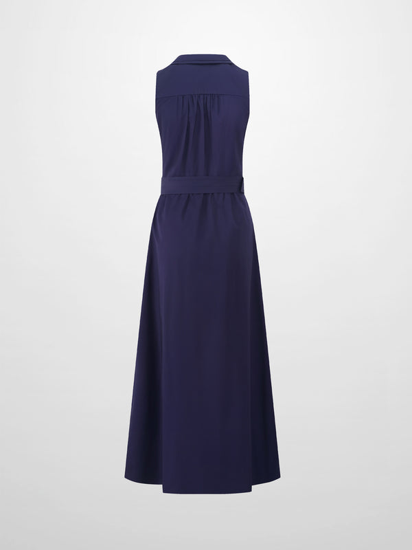 Button Down Belted Jumper-Navy
