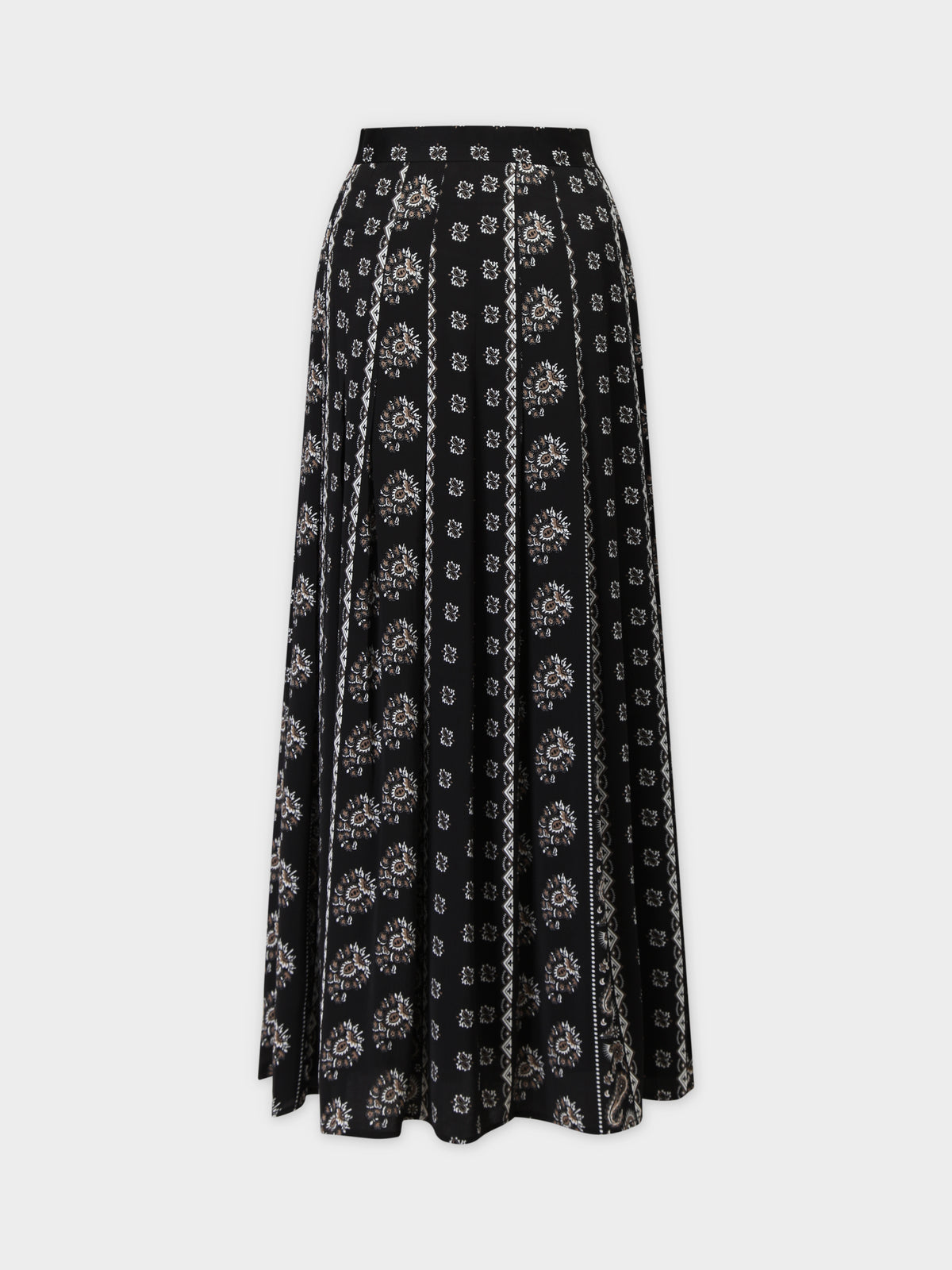 Stitched Down Pleated Skirt-Paisley