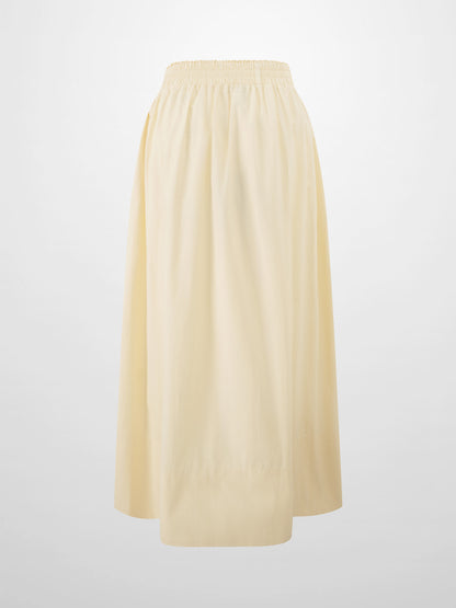 Elastic Waist Gathered Skirt-Yellow