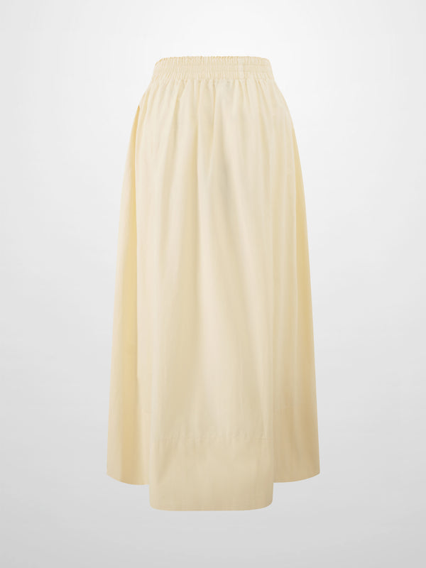 Elastic Waist Gathered Skirt-Yellow