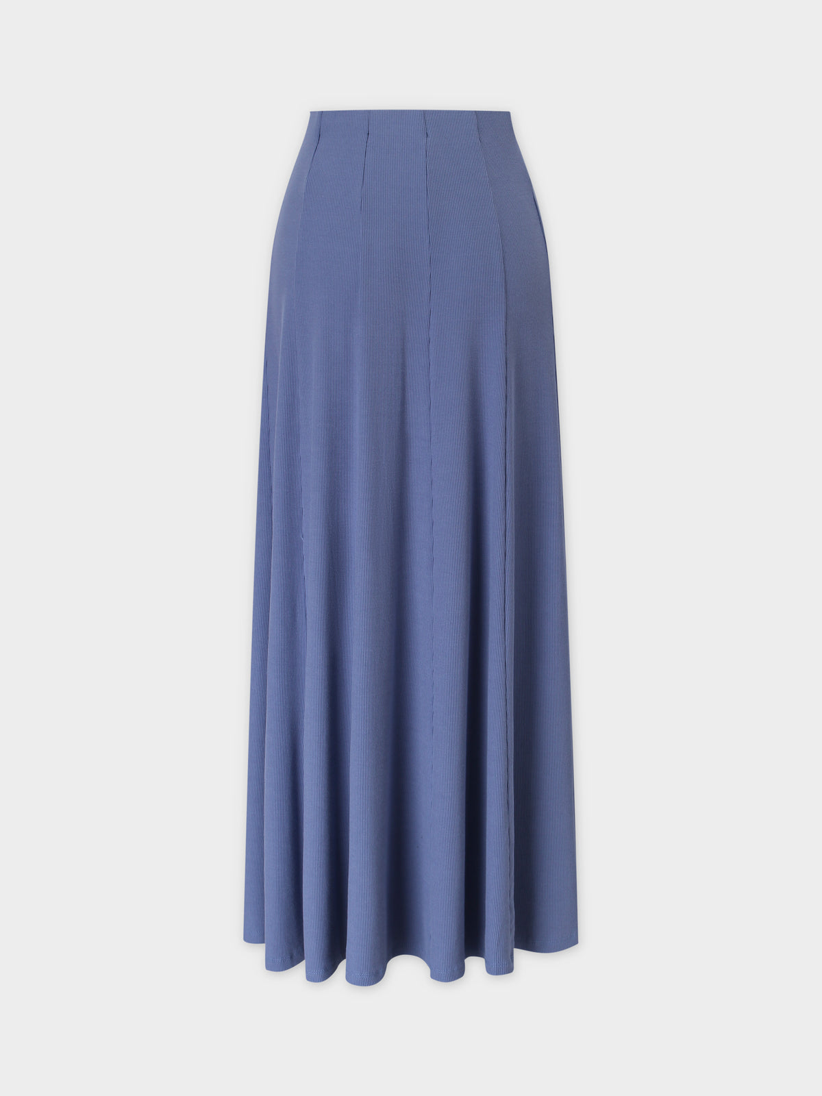Falda de canalé con panel-Azul vaquero