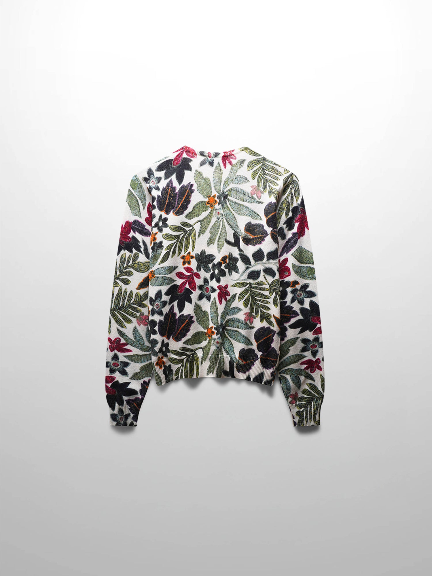 Printed Sweater-White Floral