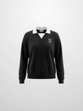 Collared Logo Thin Sweatshirt - Black