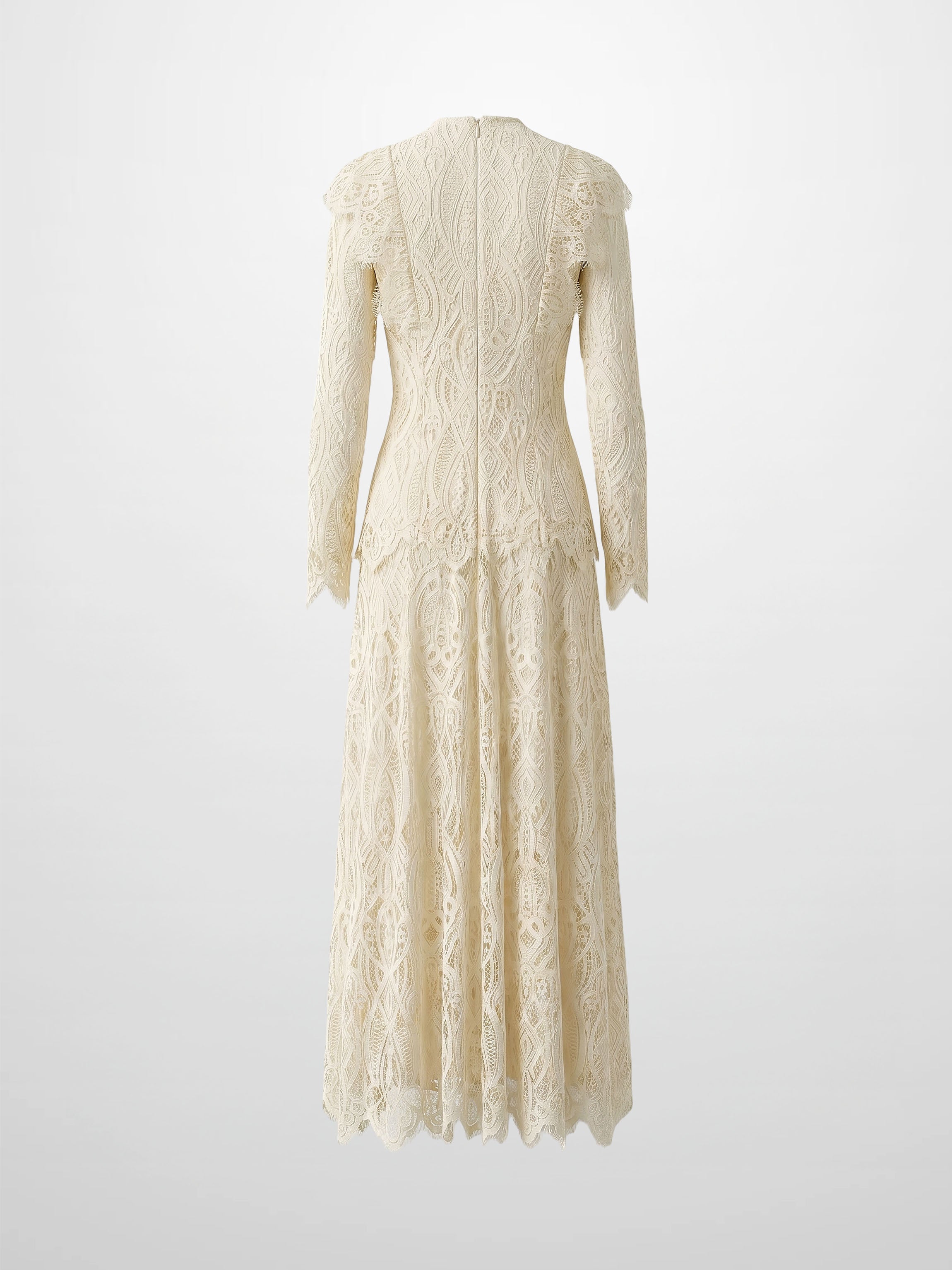 Lace Detail Dress-Ivory