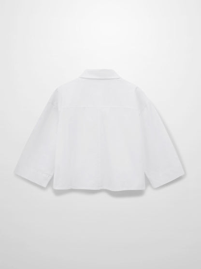 Cotton Crop Blouse-White