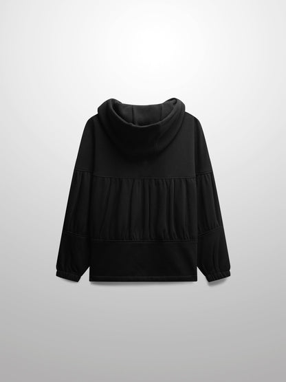 Bubble Sweatshirt Jacket-Black