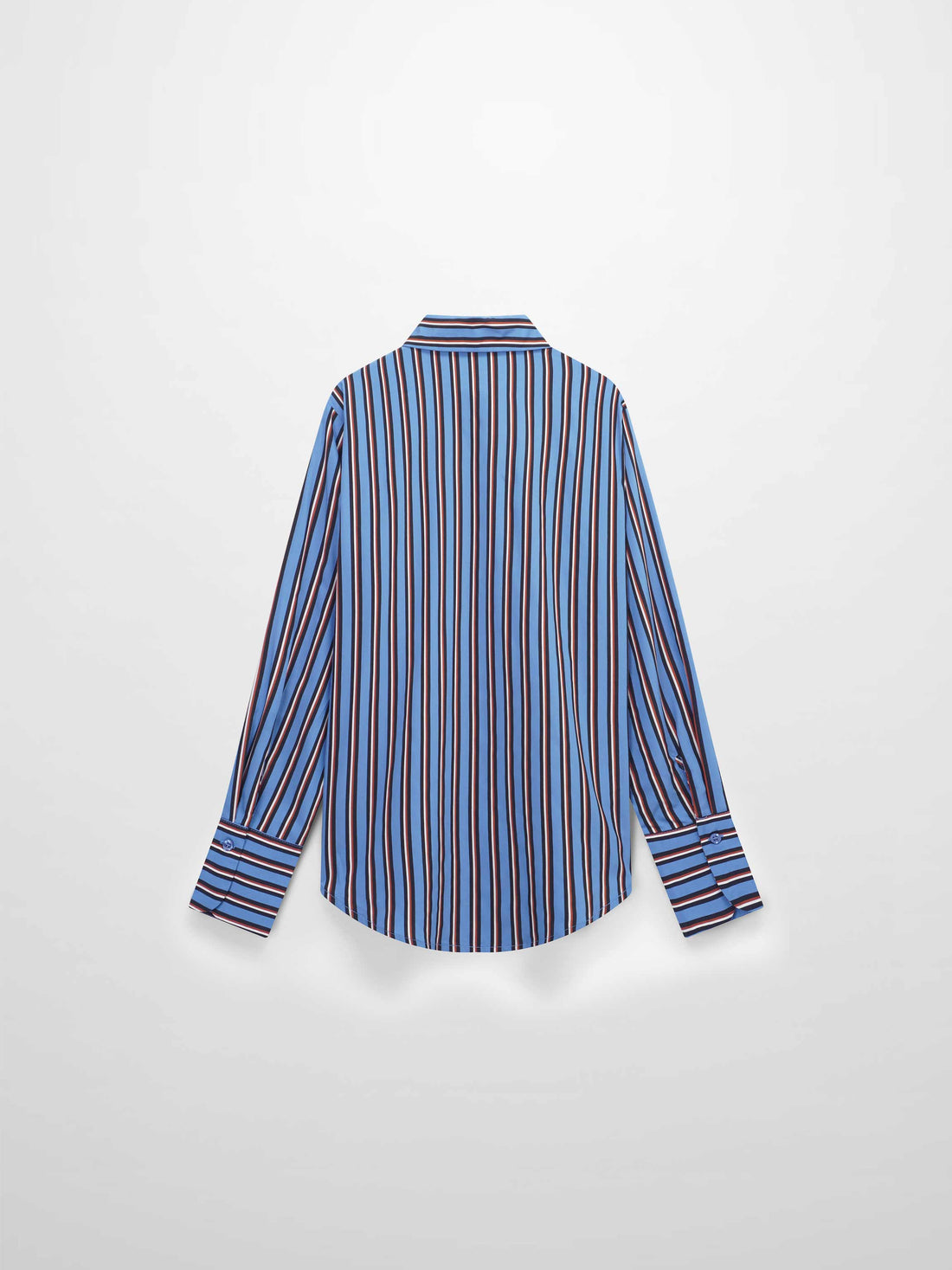 Striped Cotton Blouse-Blue Pinstripe