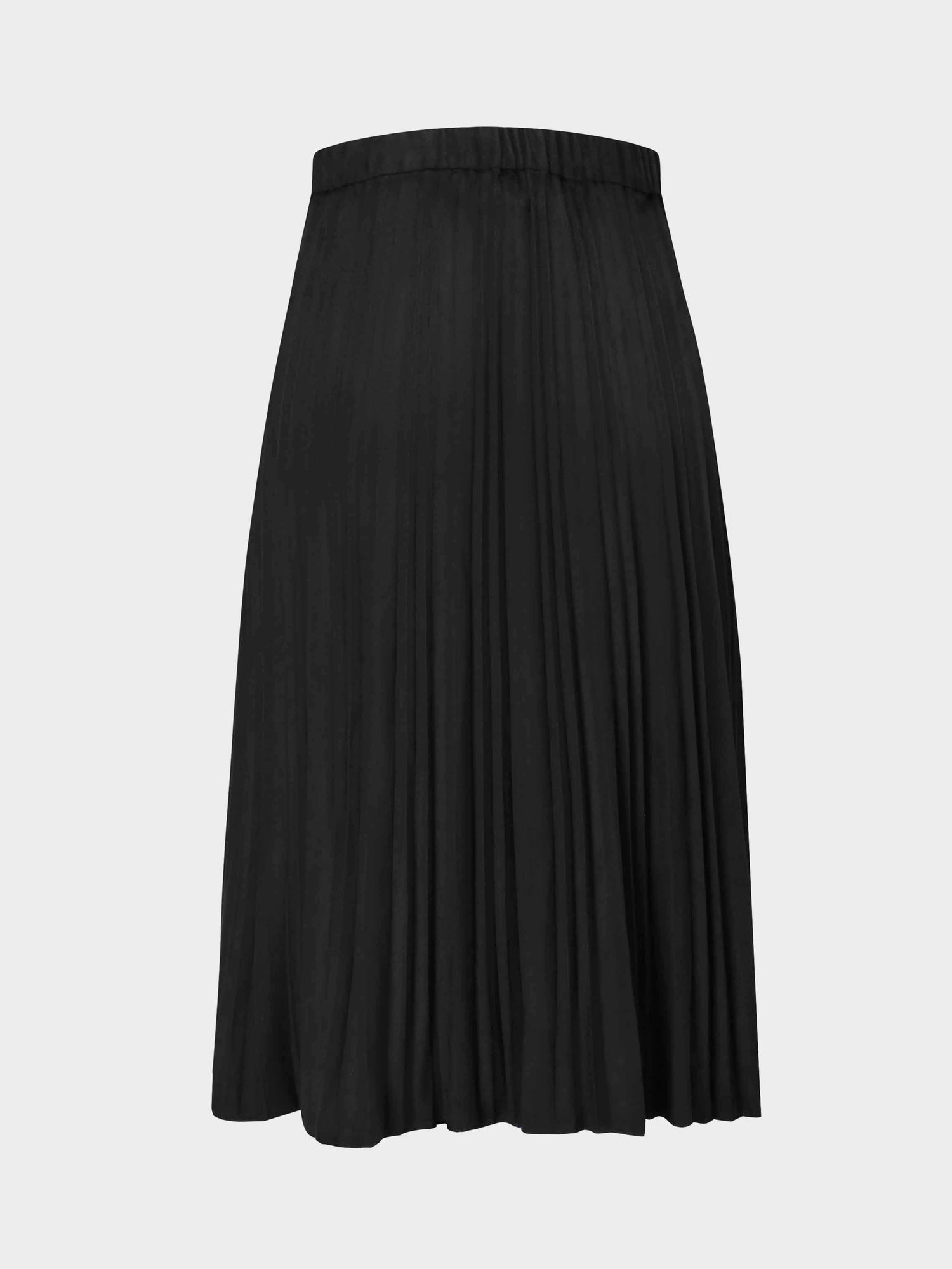 Pleated Suede Skirt 25&quot;-Black