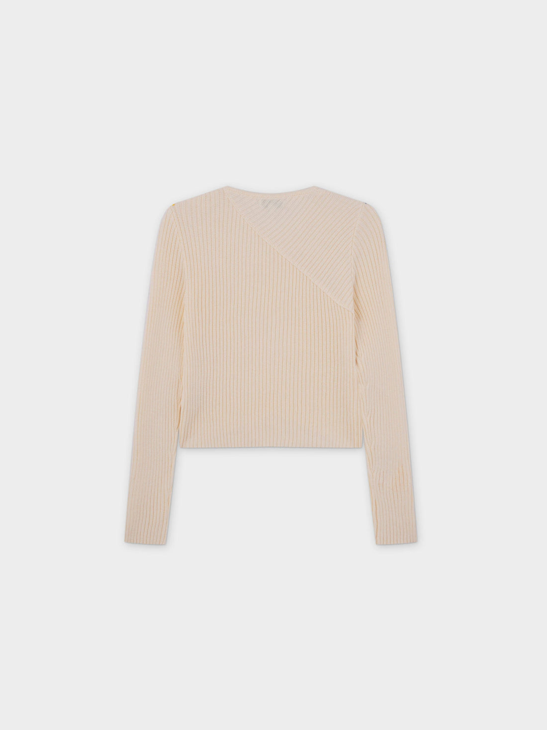 V Bottom Crop Sweater-Ivory