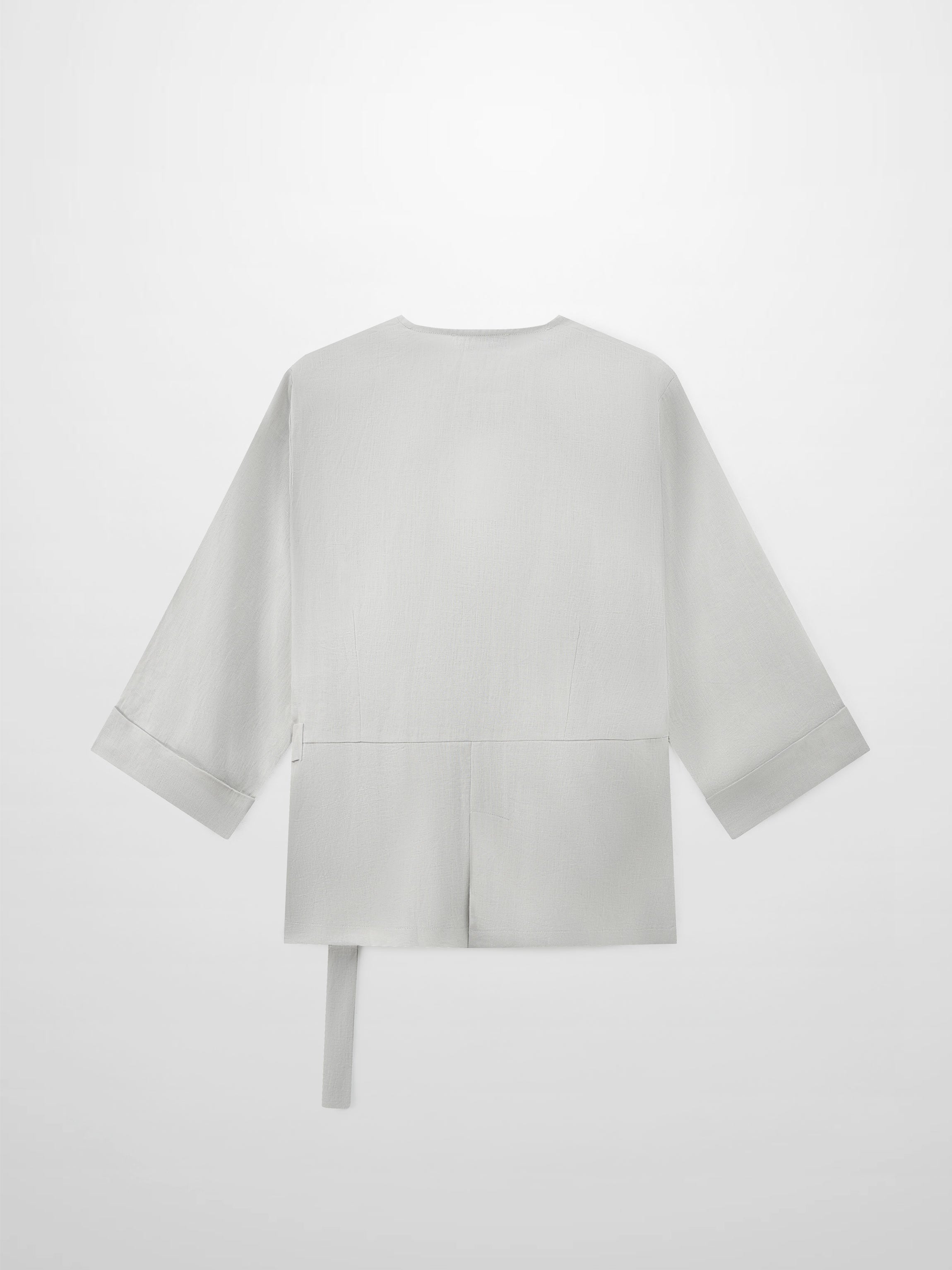 Crossover Linen Top-Grey