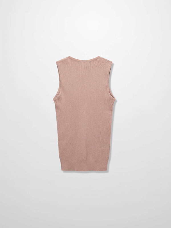 Lurex Sleeveless Sweater-Blush