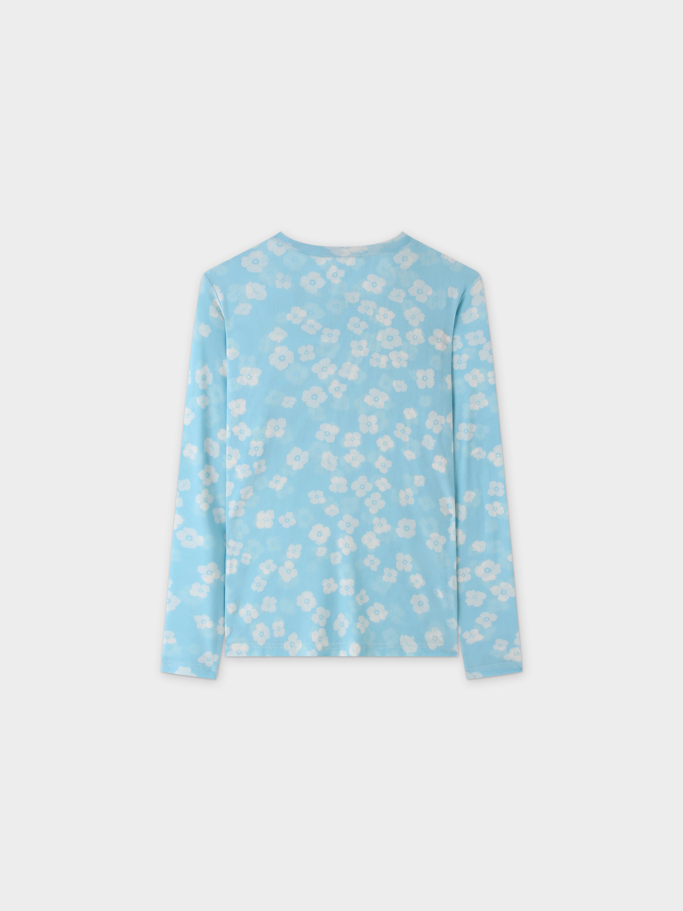 Top de malla floral-Aqua Floral