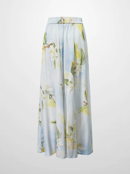 Printed Flare Skirt-Sunshine Floral