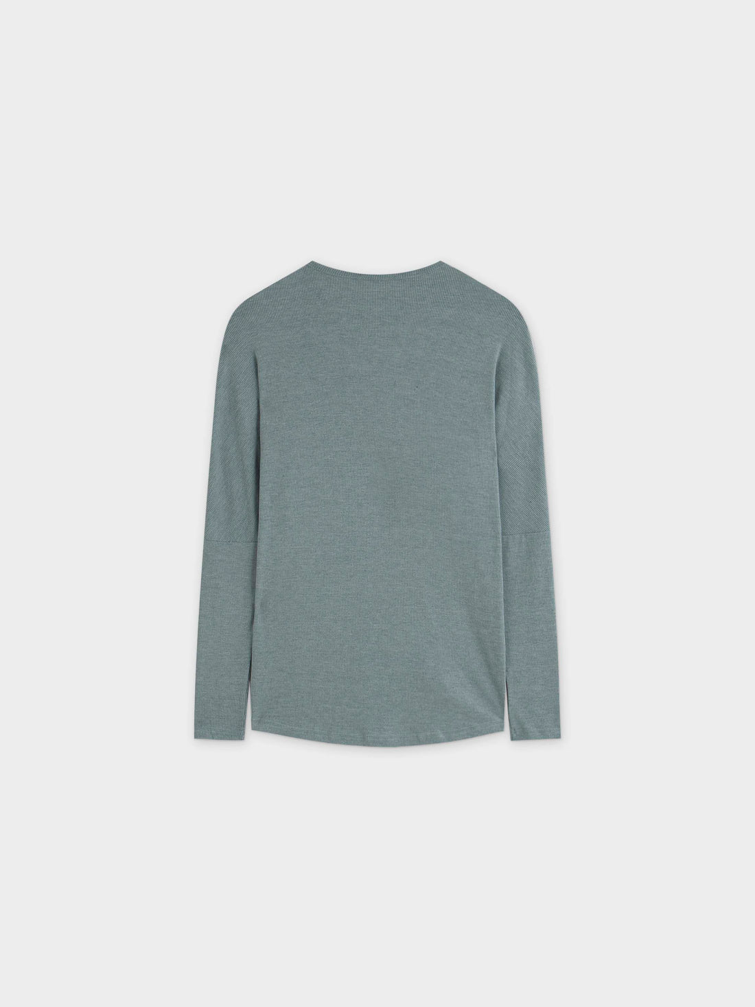 CREW RIBBED DOLMAN-HEATHER GREEN