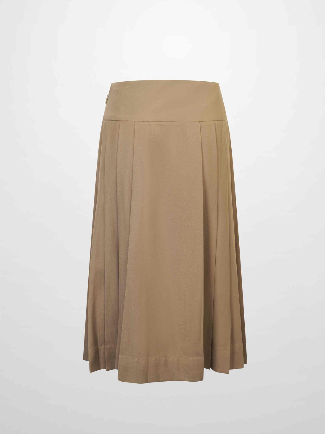 Yoke Pleated Skirt-Camel