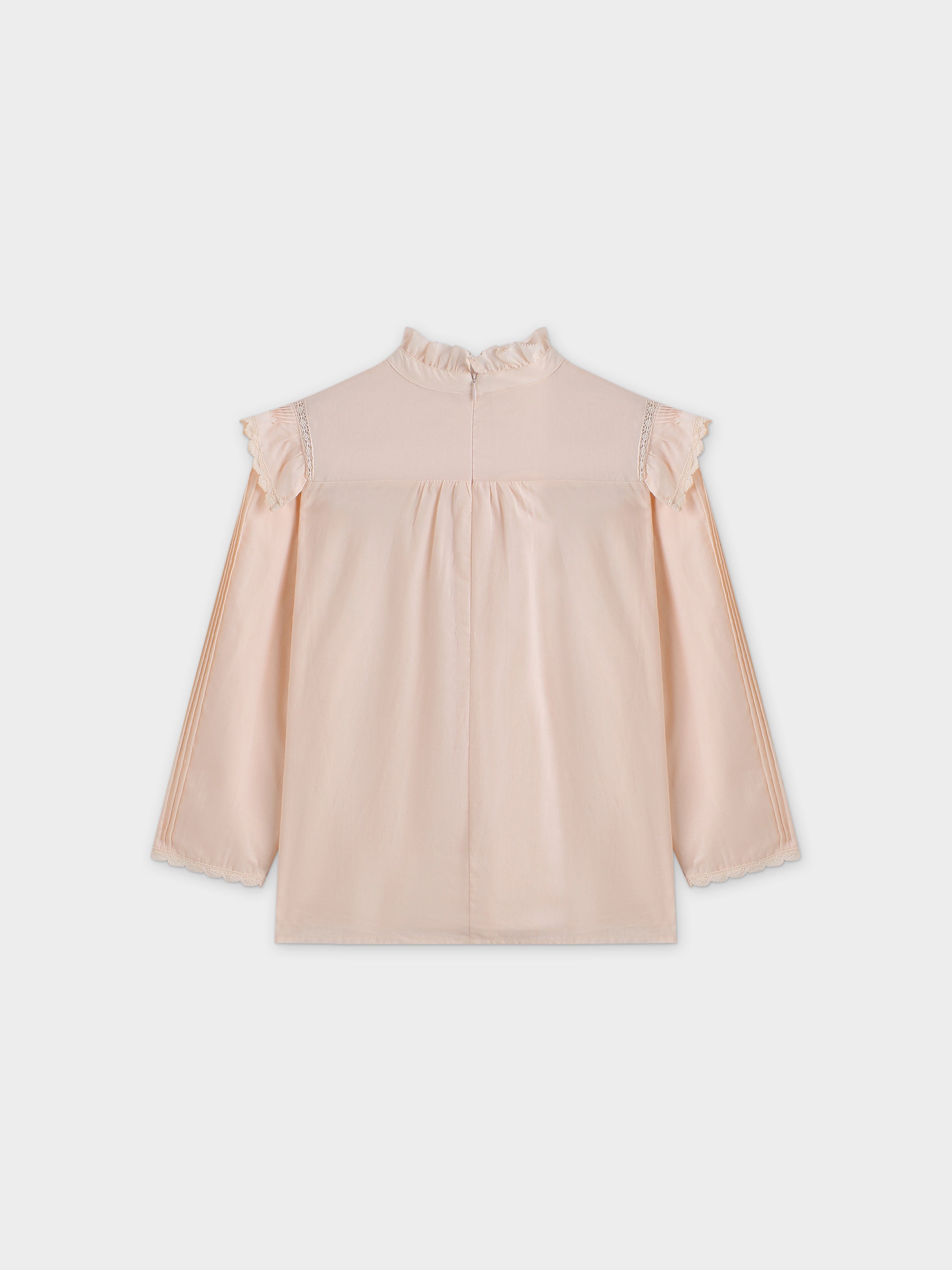 Eyelet Trimmed Blouse-Peach