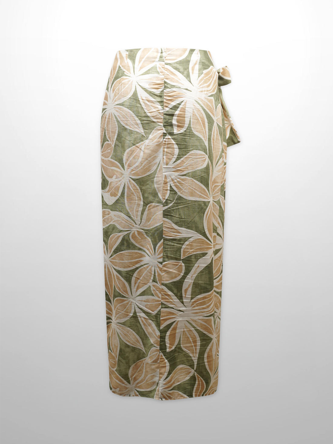 Side Tie Faux Wrap Skirt-Geo Floral