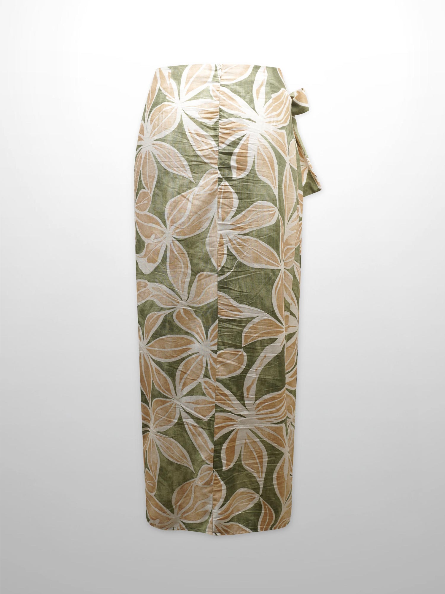 Side Tie Faux Wrap Skirt-Geo Floral