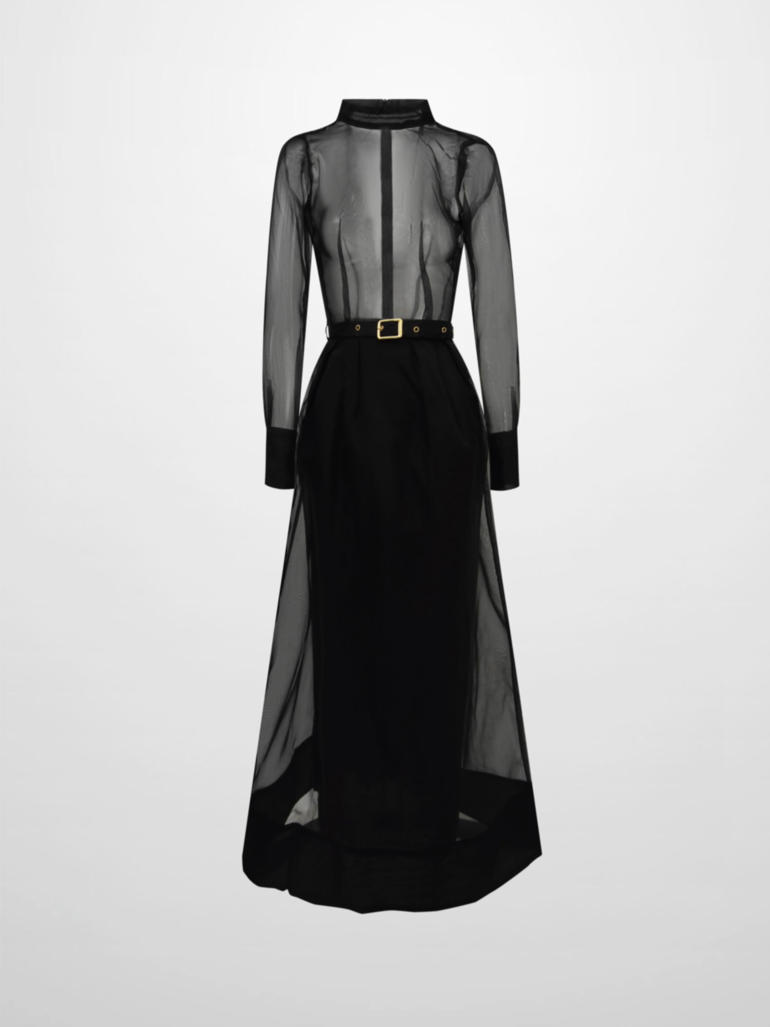 black dress with organza sleeves Effie Organza One Sleeve Mini Dress / Black | MESHKI