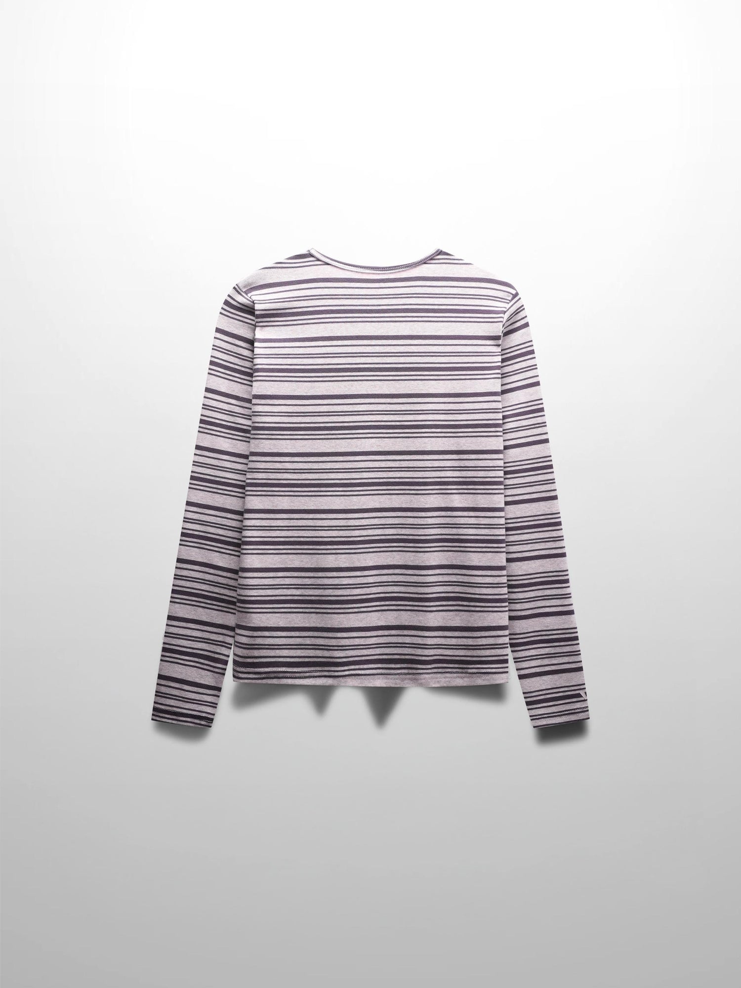 Flat Striped Crew Long Sleeve-Heathered Grey Stripe