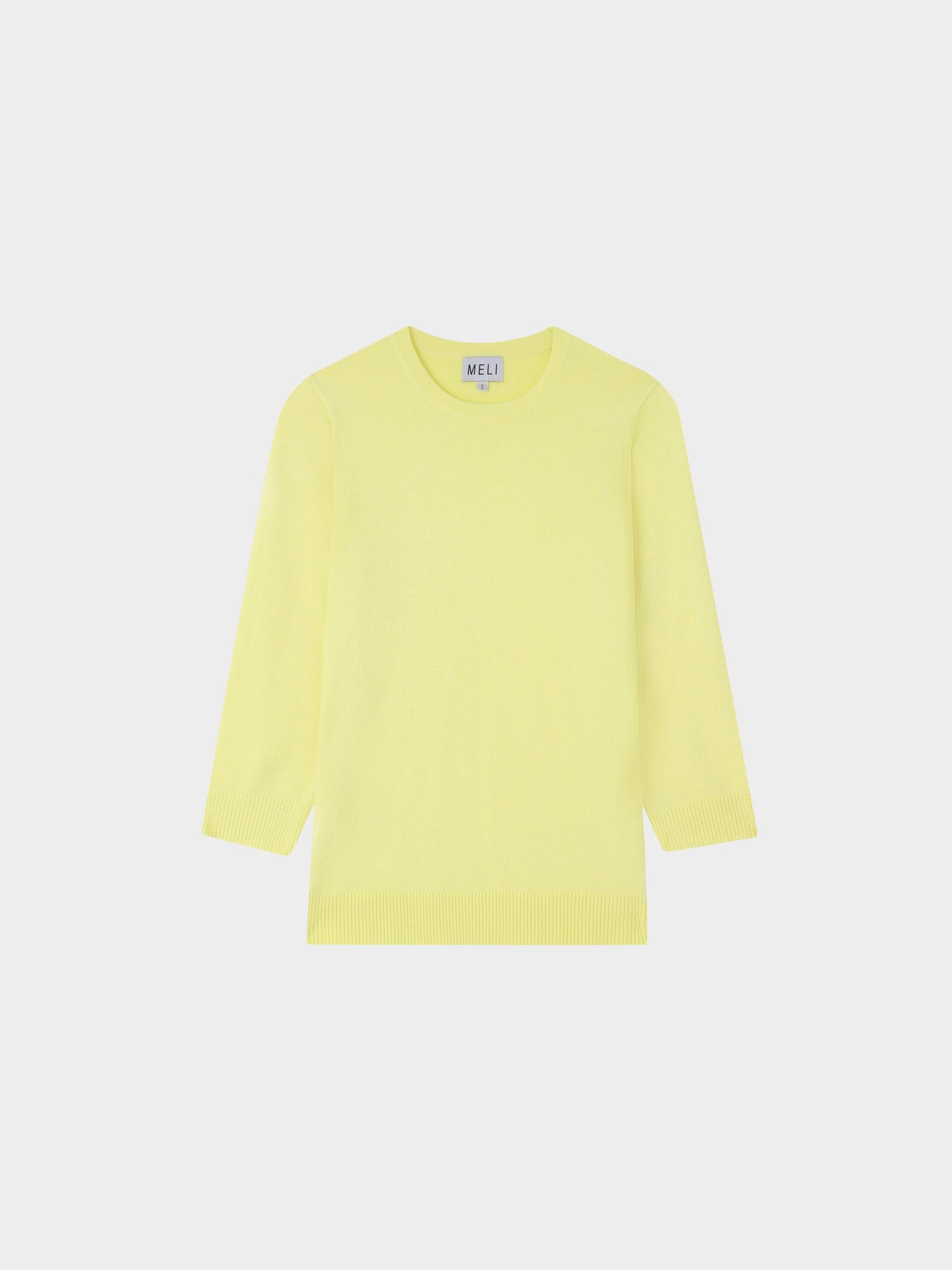 Basic Crew Sweater 3Q-Yellow